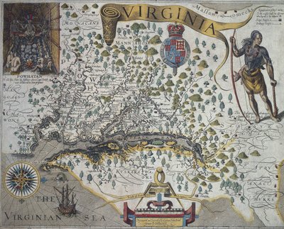 Carte de Virginie : Inset (en haut à gauche) montrant l