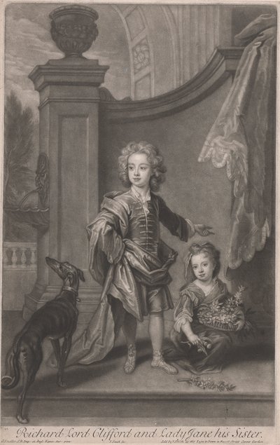 Richard, Lord Clifford (1695-1753) et sa sœur, Lady Jane Boyle (d. 1780) - John Smith