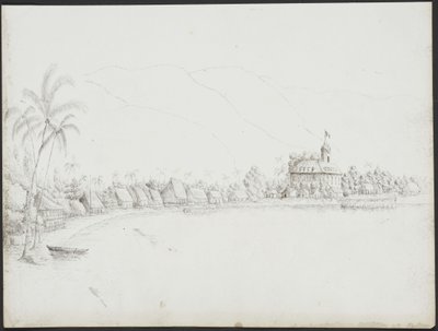 Vue de Papeete depuis le port, novembre 1845 - John Speer