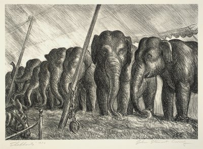 Cirque des éléphants - John Steuart Curry