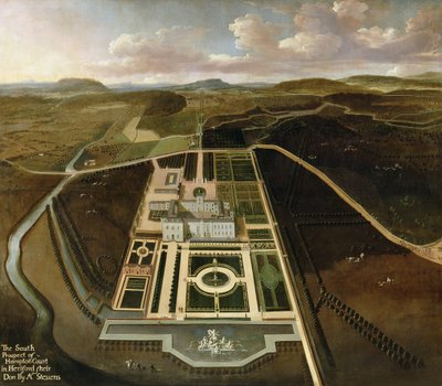 Vue sud de Hampton Court, Herefordshire, vers 1705 - John Stevens