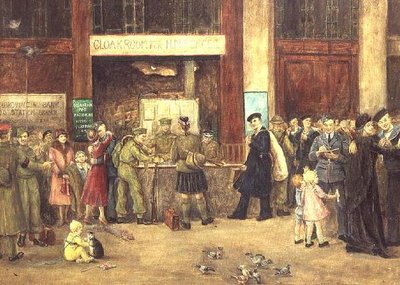 Le vestiaire des forces à la gare de Waterloo - John Stewart Clark