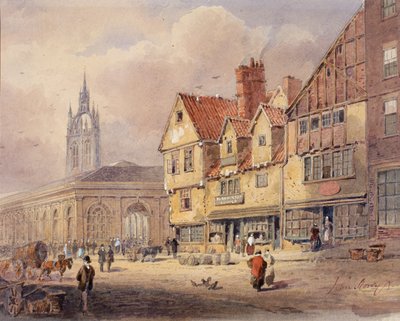 Vieux bâtiments, Union Street et Corn Exchange avant la construction de l