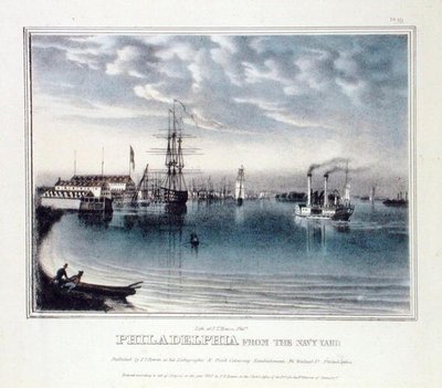Philadelphie depuis le chantier naval, c.1840 - John T. Bowen