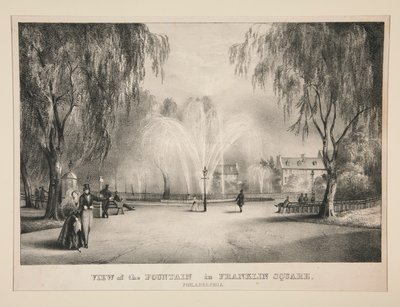 Vue de la fontaine de Franklin Square, Philadelphie - John T. Bowen