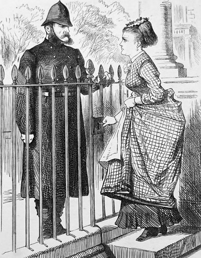 Un policier parlant avec une jeune femme - John Tenniel