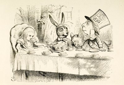 Alice à la fête du thé du Chapelier Fou - John Tenniel