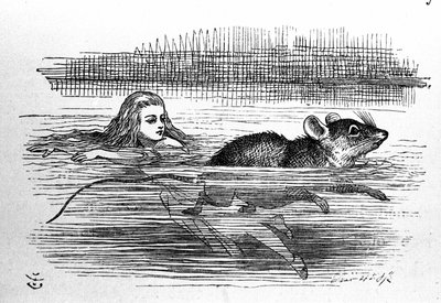 Alice au pays des merveilles par Lewis Carroll (E. Dodgson). Illustration de la première édition par Tenniel - John Tenniel