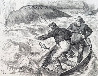 Caricature de John Tenniel, illustrateur anglais, humoriste graphique et caricaturiste politique. 1/1/1891 - John Tenniel