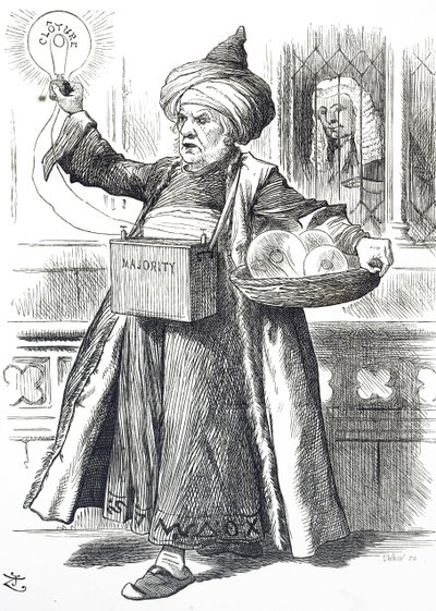 Dessin animé représentant William Ewart Gladstone en Aladdin - John Tenniel