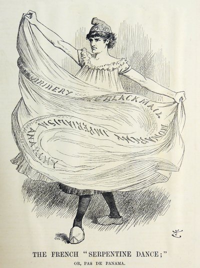 Caricature de John Tenniel sur les machinations françaises concernant la construction du canal de Panama, 