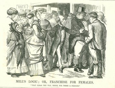 La logique de Mill: ou, le droit de vote pour les femmes: John Stuart Mill demandant à un John Bull indigné de faire place aux femmes pour qu