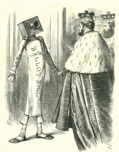 Le projet de loi sur le scrutin face à la Chambre des Lords. Caricature de John Tenniel de Punch, Londres, 20 juillet 1872 - John Tenniel