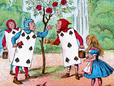 Les cartes à jouer peignant les rosiers, vers 1910 - John Tenniel