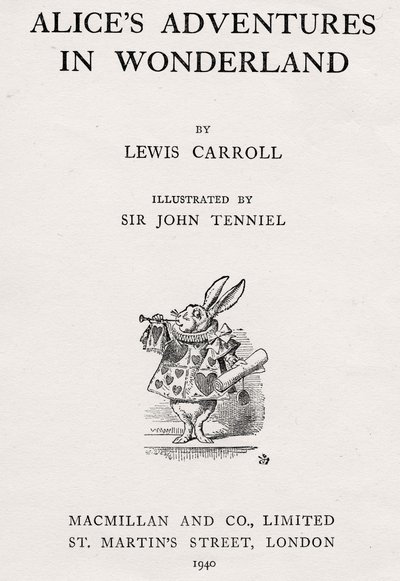 Le Lapin Blanc sur la page de titre de 