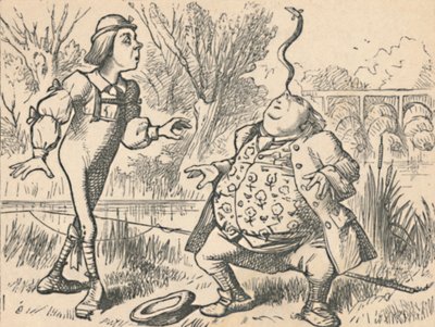 Le jeune homme et son père, qui équilibre un poisson sur son nez - John Tenniel