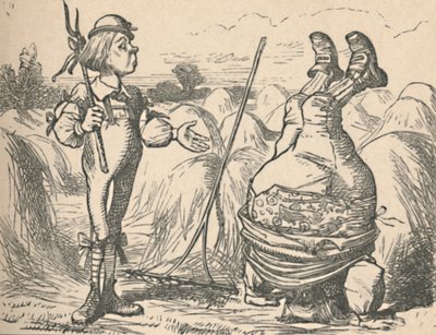 Le jeune homme parlant à son père, qui fait le poirier, 1889 - John Tenniel