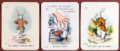 Trois cartes de Happy Family représentant des personnages d