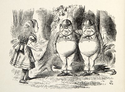 Tweedledum et Tweedledee, illustration de De l