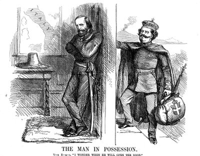 Victor Emmanuel II frappant à la porte de Naples, 1861 - John Tenniel