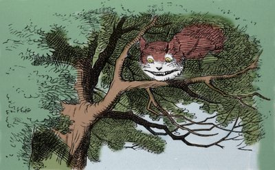 (détail) : Alice et le Chat, illustration de Sir John Tenniel pour la première édition du conte Alice au pays des merveilles de l
