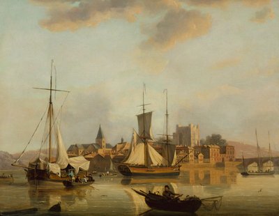 Vue de Rochester avec des navires - John Thomas Serres