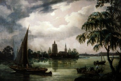 Vue au clair de lune de la Tamise depuis Chelsea - John Thomas Serres