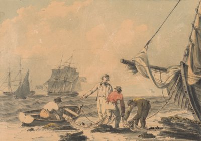 Scène côtière avec personnages - John Thomas Serres