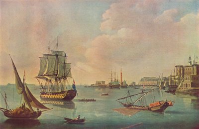 Navires de guerre anglais dans le port de Malte, vers 1805 - John Thomas Serres