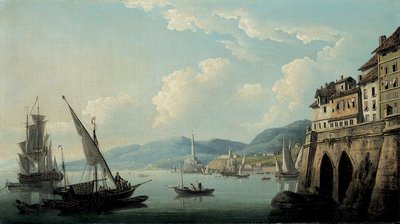 La côte de Gênes, avec le phare - John Thomas Serres