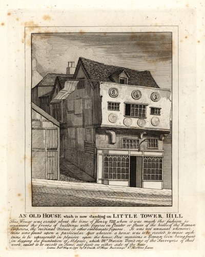 Une vieille maison Tudor sur Little Tower Hill, Londres - John Thomas Smith