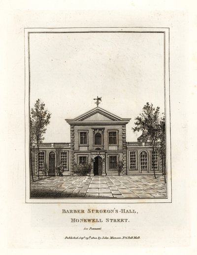 Hall des chirurgiens-barbiers, Monkwell Street - John Thomas Smith