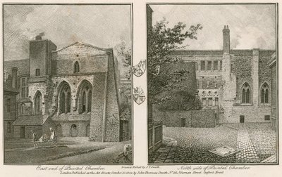 Extrémité est (à gauche) et côté nord (à droite) de la Chambre Peinte, Palais de Westminster - John Thomas Smith