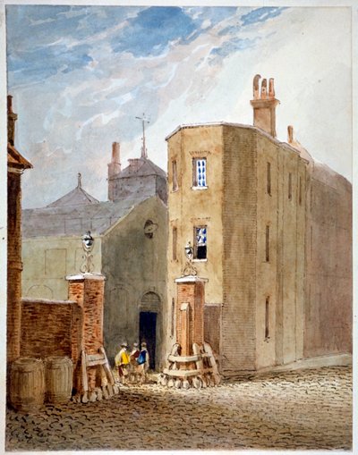 Entrée de la brasserie de Thrale plus tard la brasserie Berkeley Perkins, Southwark, Londres, vers 1820 - John Thomas Smith