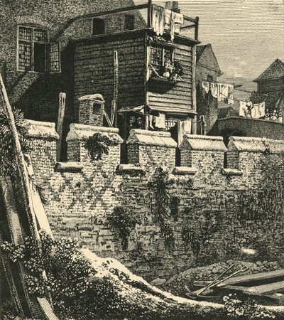 Fragment du mur de Londres à St. Giles, Cripplegate, 1812, 1925 - John Thomas Smith