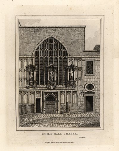 Chapelle de Guild-hall, reconstruite en 1440, partie du Guildhall du 12ème siècle à Londres - John Thomas Smith