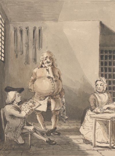 Hogarth dessinant Sarah Malcolm - John Thomas Smith