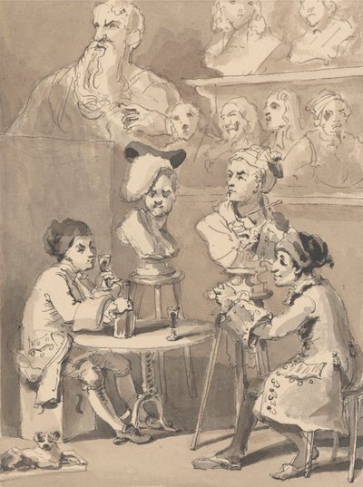Hogarth posant pour Roubiliac pour son buste - John Thomas Smith