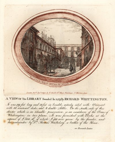Bibliothèque fondée en 1429 par Richard Whittington, à Christs Hospital, Londres - John Thomas Smith
