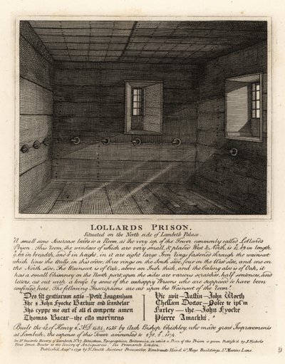 Prison des Lollards, dans la tour du palais de Lambeth - John Thomas Smith