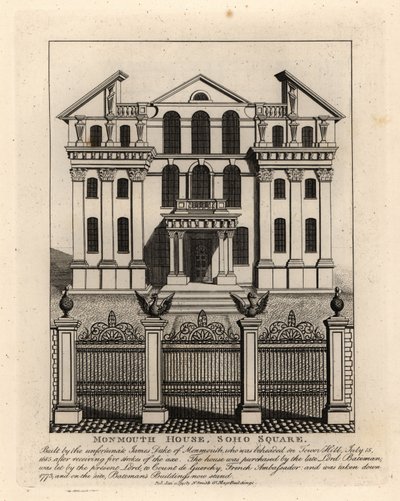 Maison Monmouth, Soho Square, démolie en 1773 - John Thomas Smith