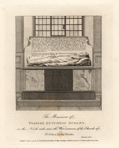 Monument de Lady Frances Kniveton, Duchesse de Dudley, épouse de Sir Gilbert Kniveton, dans l