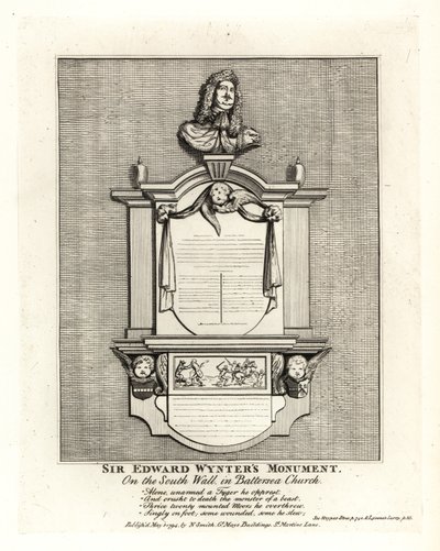 Monument de Sir Edward Wynter, décédé en 1685, sur le mur sud de l
