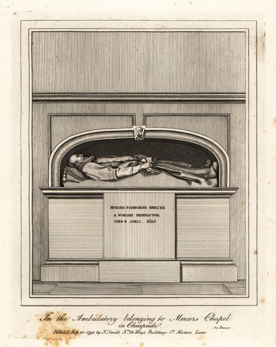 Monument à Richard Fishbourne Mercer, mort en 1625, dans l