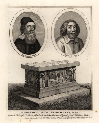 Portraits ovales des naturalistes et collectionneurs John Tradescant l