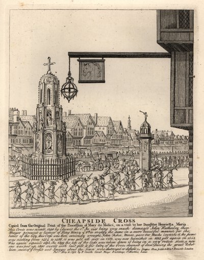 Procession de Marie de Médicis pour rendre visite à sa fille Henriette Marie, épouse du roi Charles Ier - John Thomas Smith