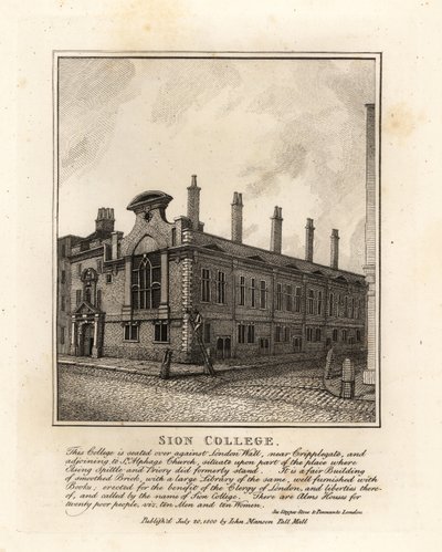 Sion College, au London Wall, près de Cripplegate - John Thomas Smith