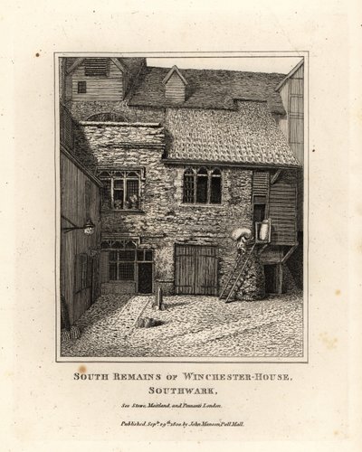 Vestiges sud de Winchester House, Southwark - John Thomas Smith