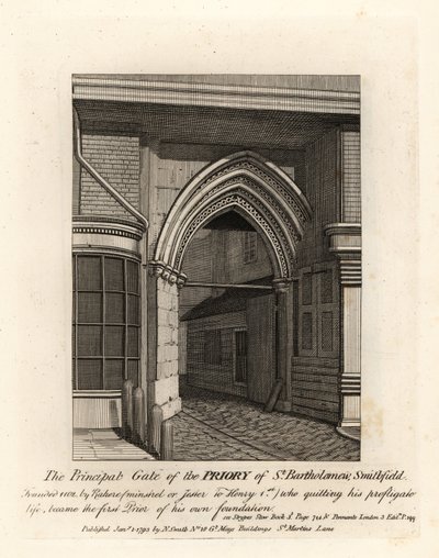 La porte principale du prieuré de St Bartholomew, Smithfield - John Thomas Smith