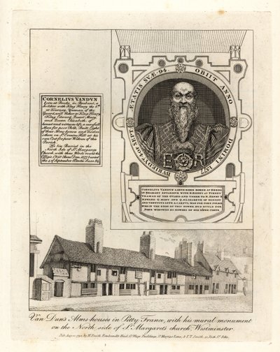 Les maisons de retraite de Van Dun à Petty France, avec son monument mural dans l